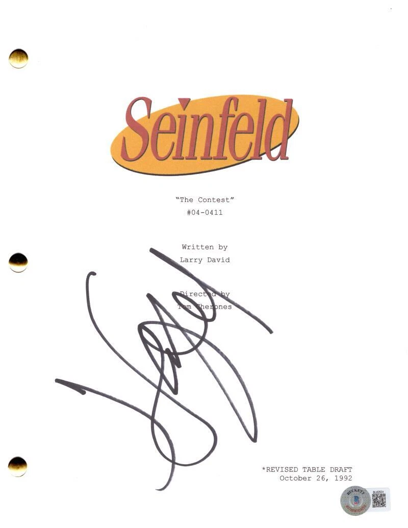 Jerry Seinfeld Signed Autograph The Contest Script Screenplay w/ Beckett COA