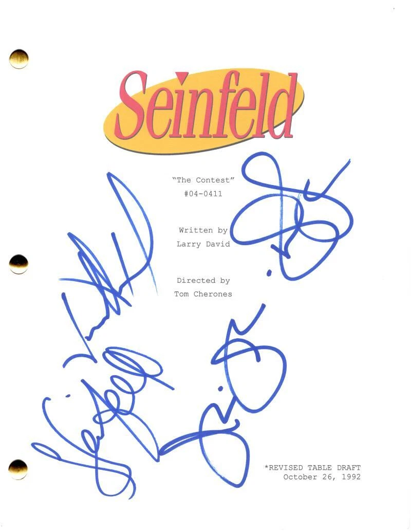 Jerry Seinfeld  Julia Louis-Dreyfus Jason Alexander Signed Autograph Full Script