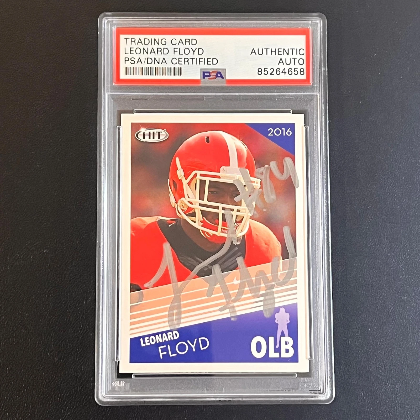 2016-17 Sage Hit Football #6 Leonard Floyd Signed Card PSA Auto Slabbed Georgia