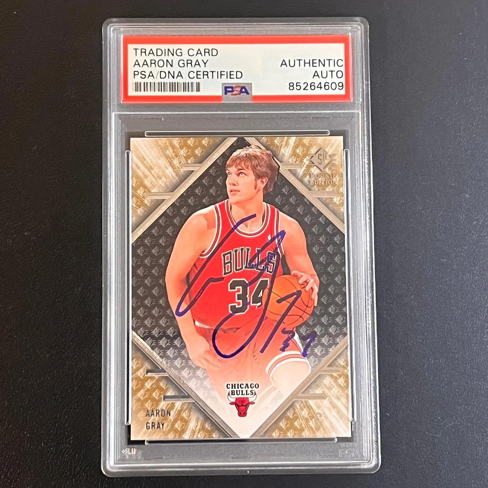 2007-08 Upper Deck Rookie Edition #34 Aaron Gray Signed Card AUTO PSA Slabbed RC