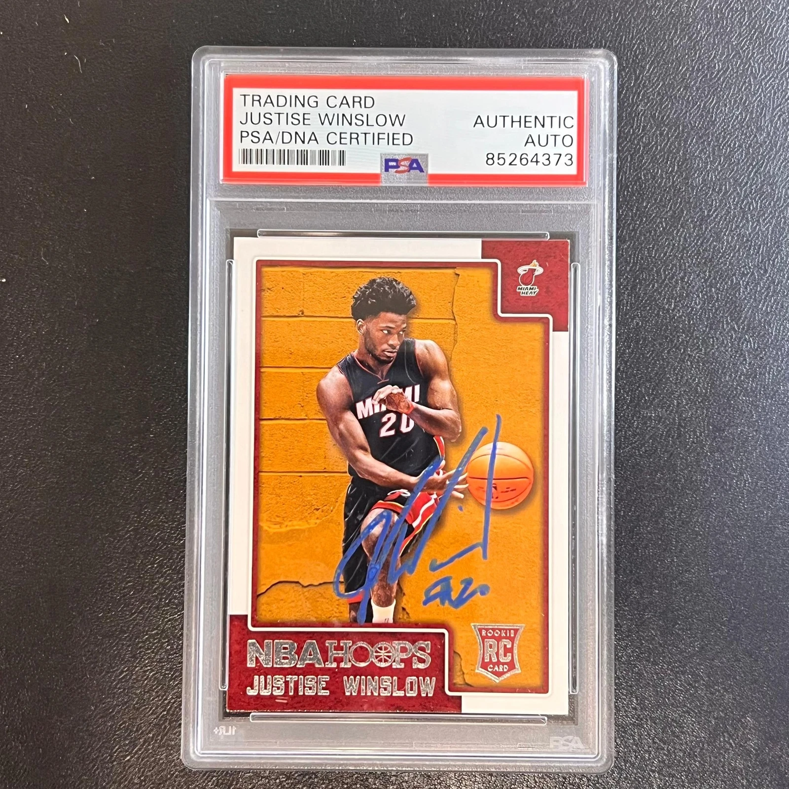 2015-16 Panini NBA Hoops #300 Justise Winslow Signed Rookie Card AUTO PSA/DNA Sl