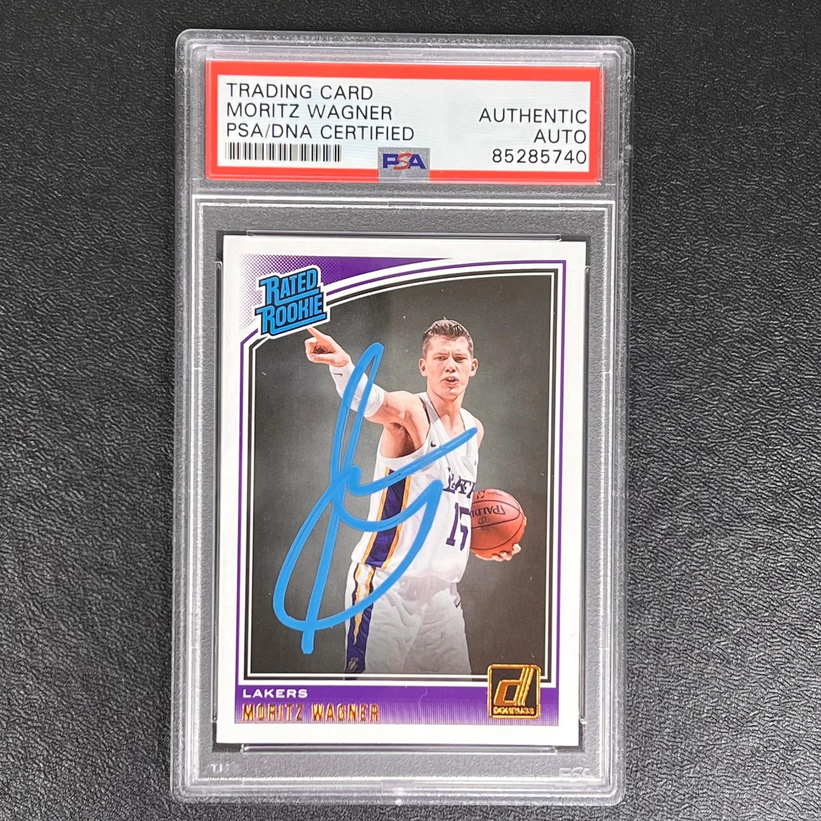 2018-19 Panini Donruss #5 Moritz Wagner Signed Card AUTO PSA Slabbed RC Lakers (
