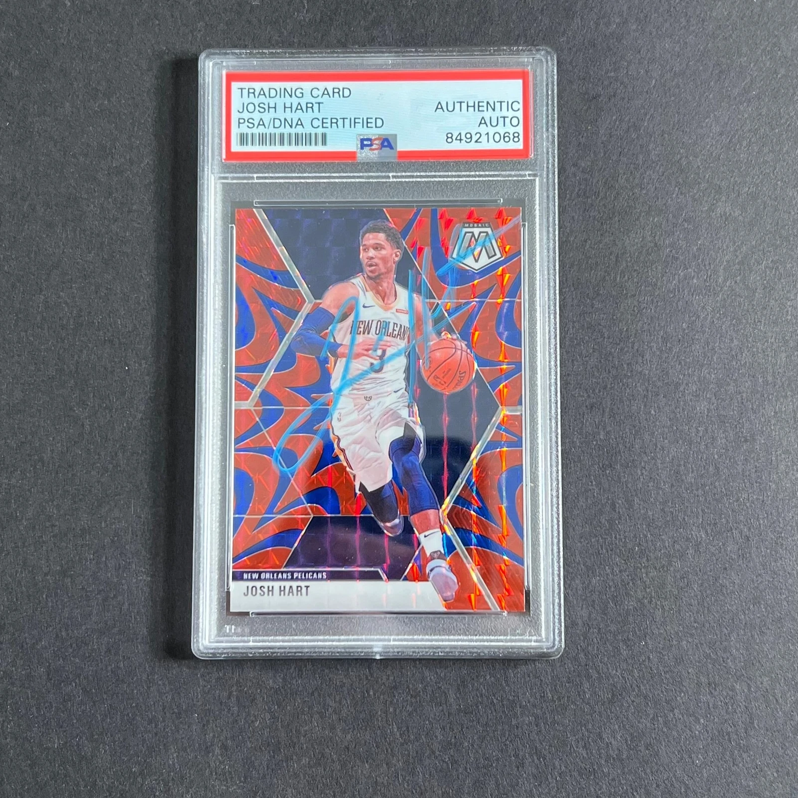 2019 Mosaic Prizm #156 JOSH HART Signed Card AUTO GRADE 10 PSA Slabbed Pelicans