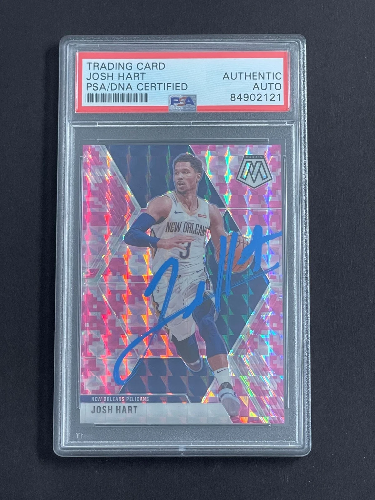 2019-20 Panini Mosaic #156 Josh Hart Signed Card PSA Slabbed Pelicans