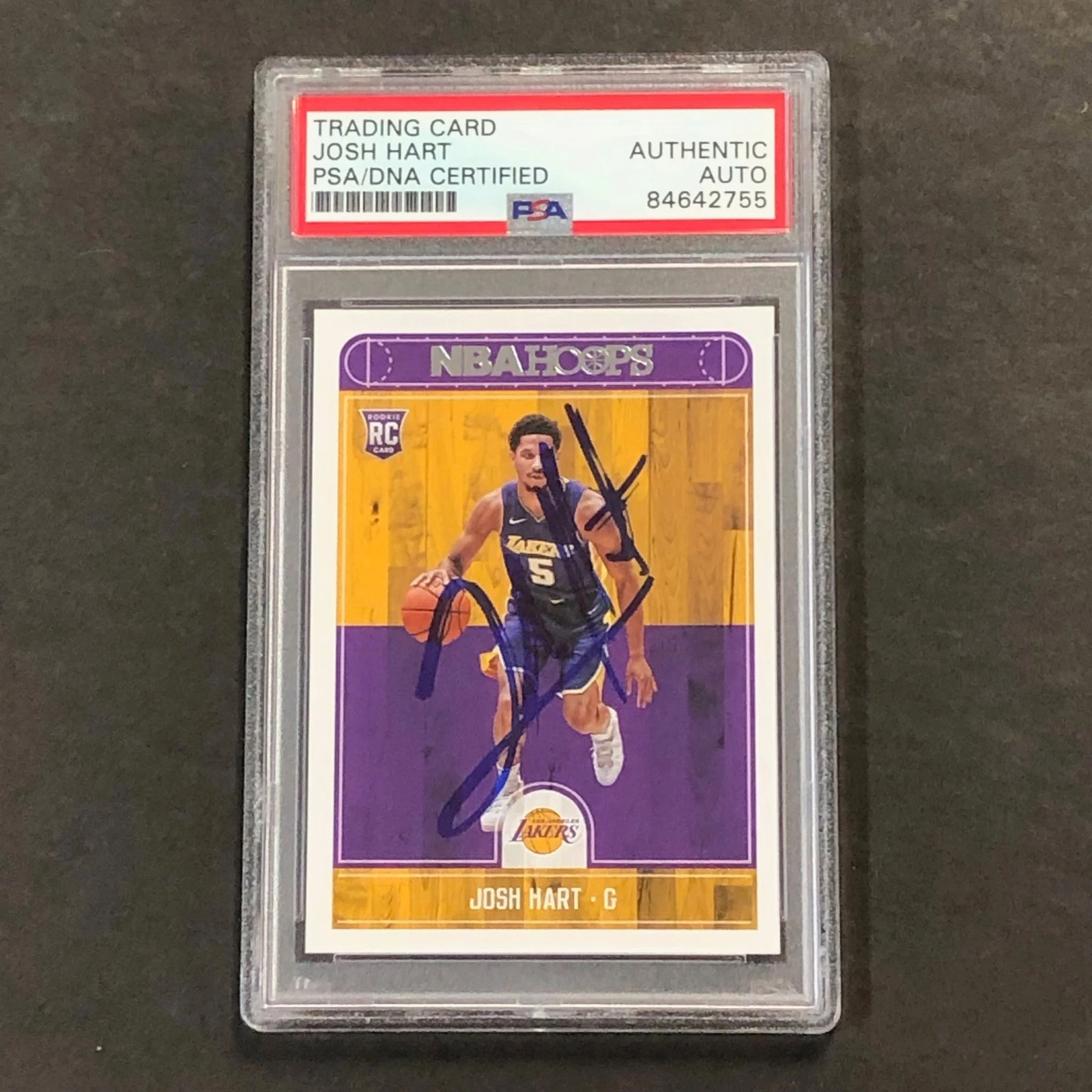 2017-18 NBA Hoops #280 JOSH HART Signed Card AUTO PSA Slabbed RC Lakers