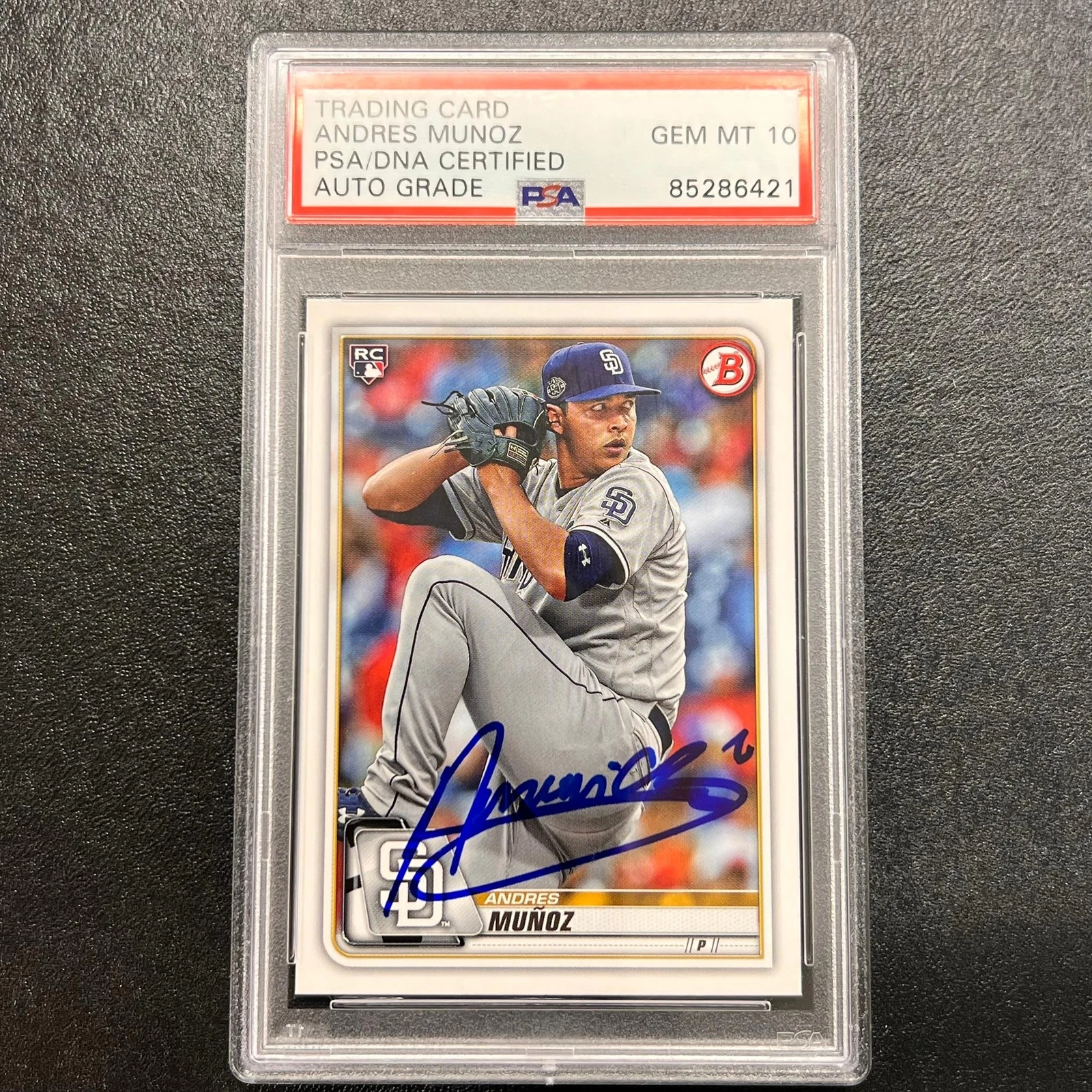 2020 Topps Bowman #90 Andres Munoz Signed Card PSA/DNA Slabbed AUTO 10 Padres RC