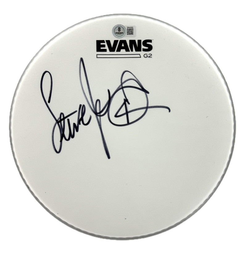 STEVE JORDAN THE ROLLING STONES SIGNED AUTOGRAPH 10″ DRUMHEAD W/ BECKETT COA COLLECTIBLE MEMORABILIA