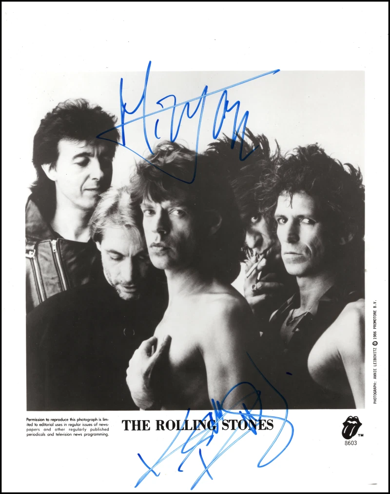Mick Jagger & Keith Richards Signed Autograph 8x10 Photo The Rolling Stones JSA