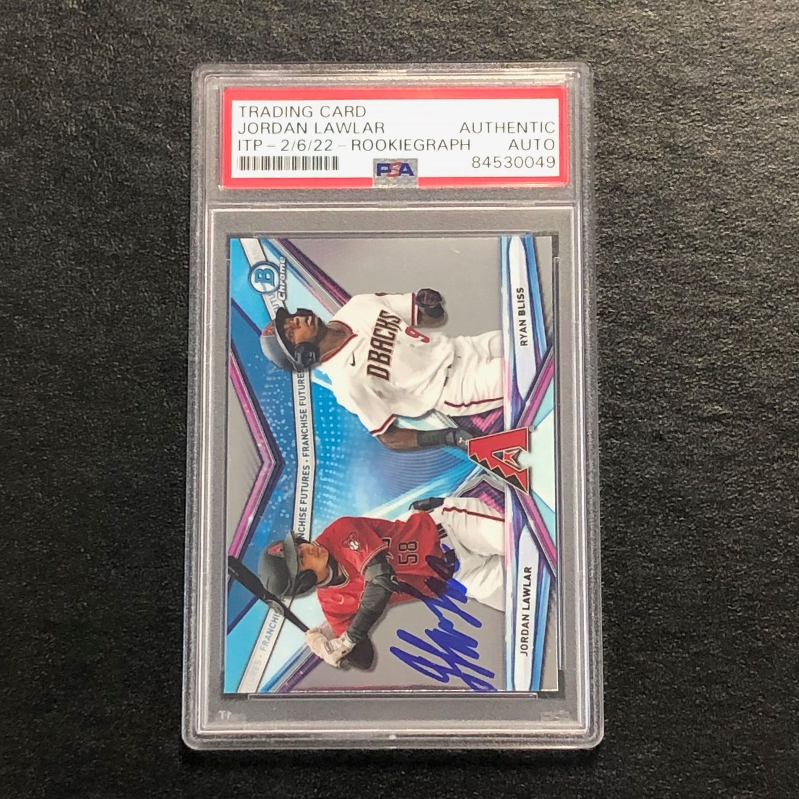 2021 Bowman Chrome #FF-6 Jordan Lawlar Signed Card PSA Auto RC