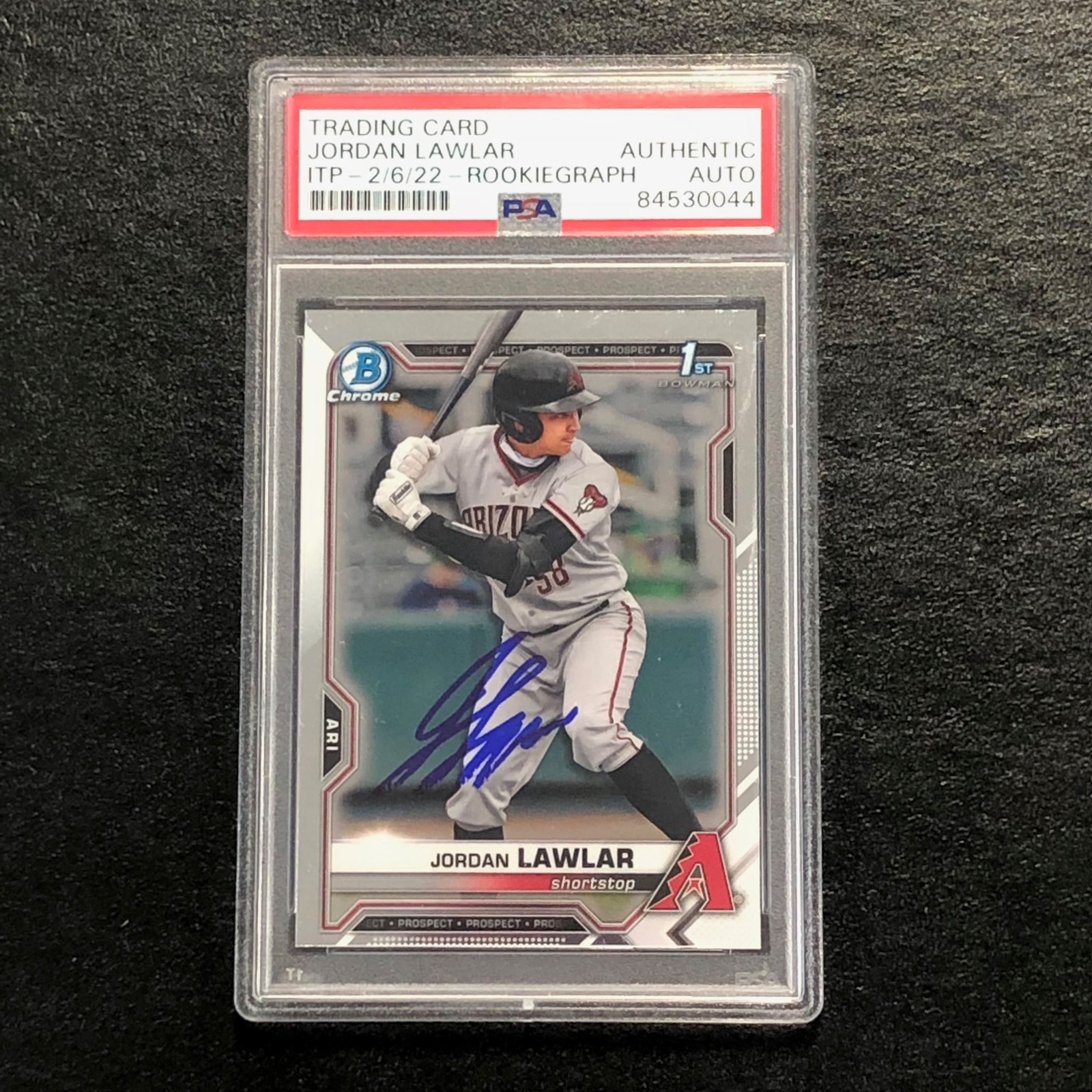 2021 Bowman Chrome #BDC-194 Jordan Lawlar Signed Card PSA Auto RC