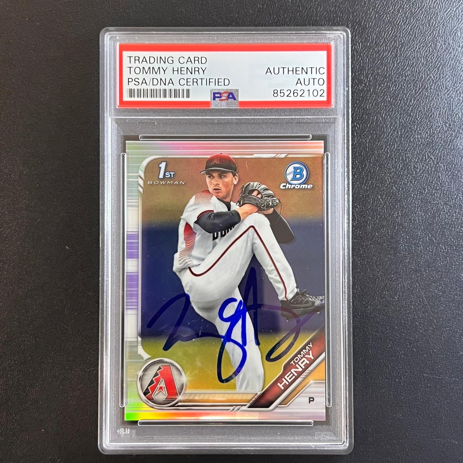 2019 Topps Bowman Chrome #BDC-197 Tommy Henry Signed Card AUTO PSA Slabbed Diamo