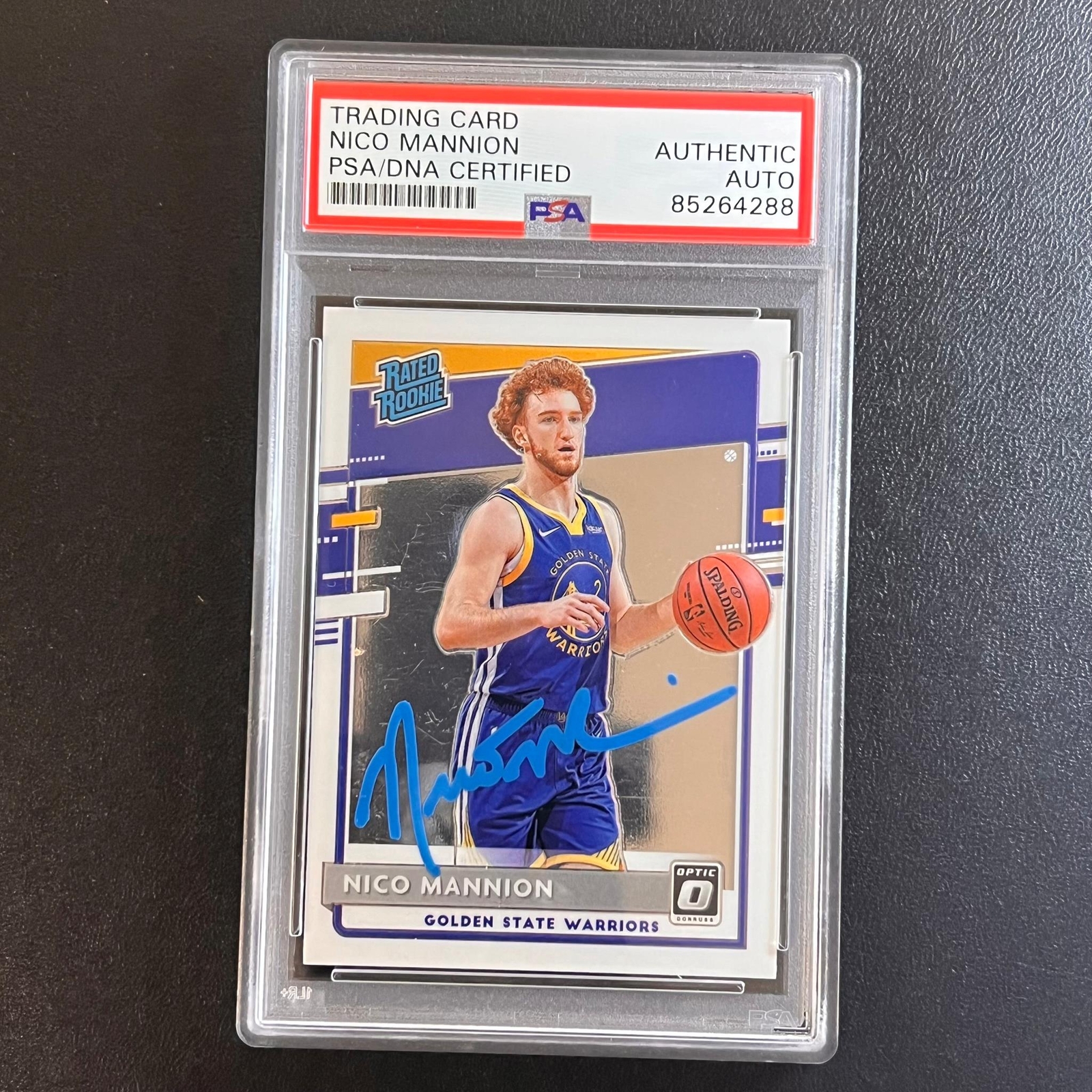 2020-21 Panini Donruss Optic Rated Rookie #190 Nico Mannion Signed Card Auto Sla