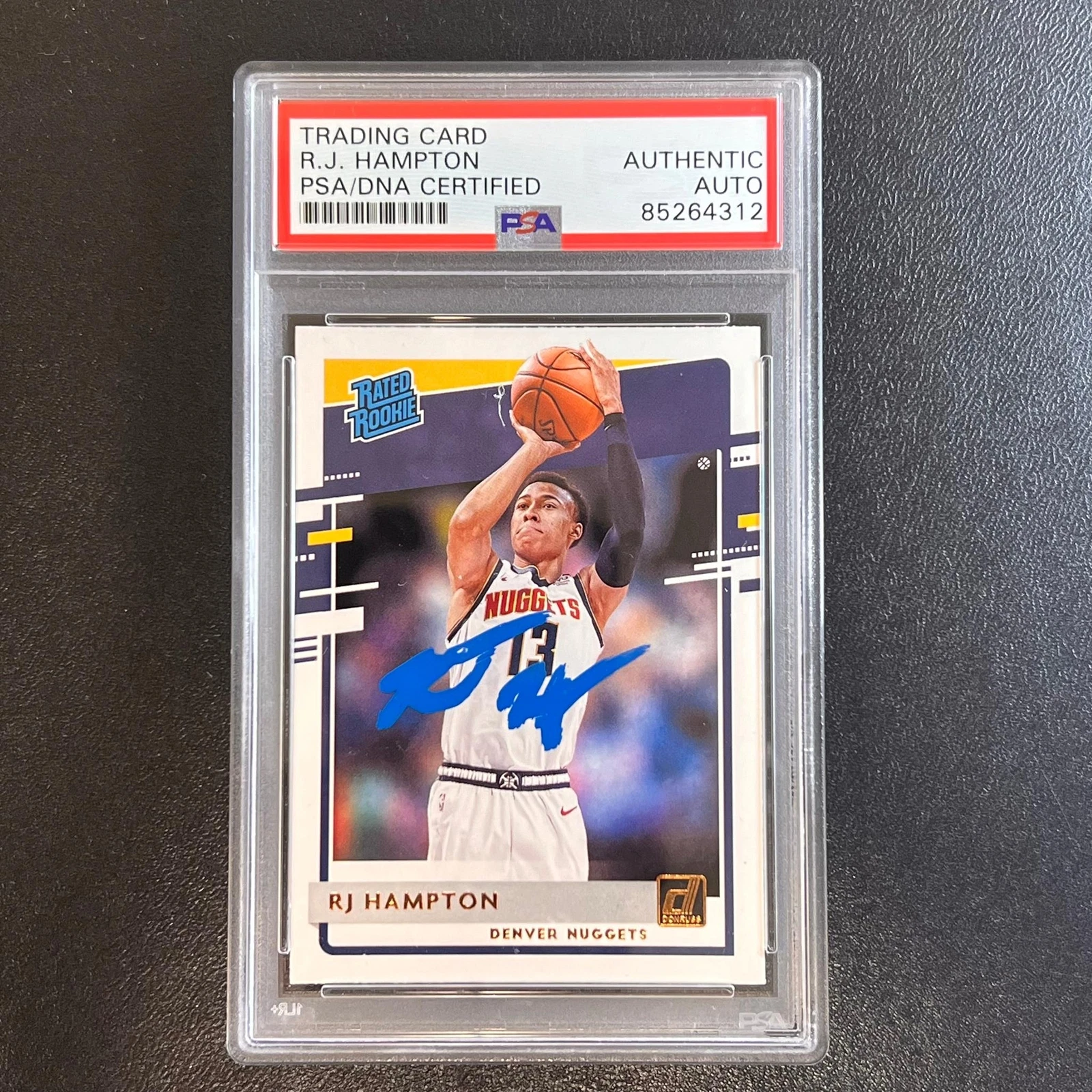 2020-21 Panini Donruss Rated Rookie #237 RJ Hampton Signed Auto Card PSA/DNA Sla