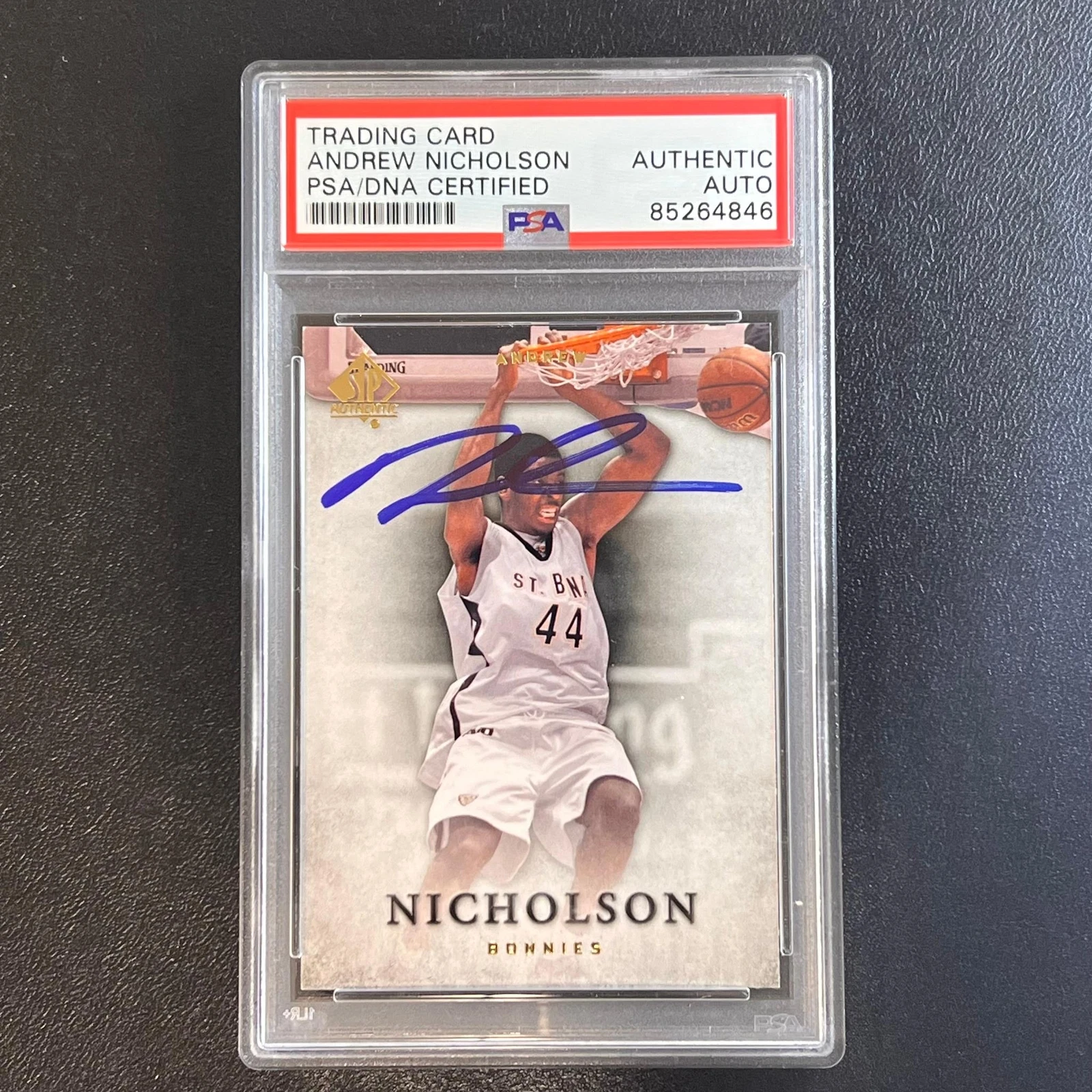 2012-13 Upper Deck SPA Basketball #44 Andrew Nicholson Signed Card AUTO PSA Slab