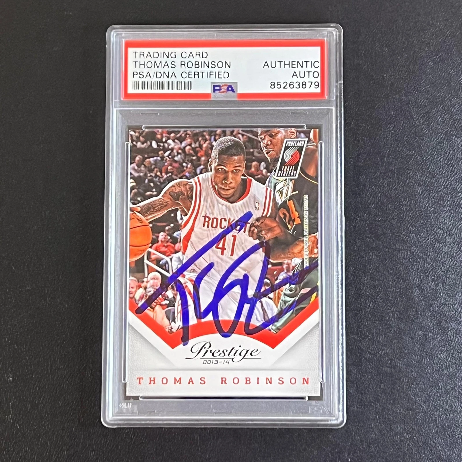 2013-14 Panini Prestige #149 Thomas Robinson Signed Card PSA Slabbed Trailblazer