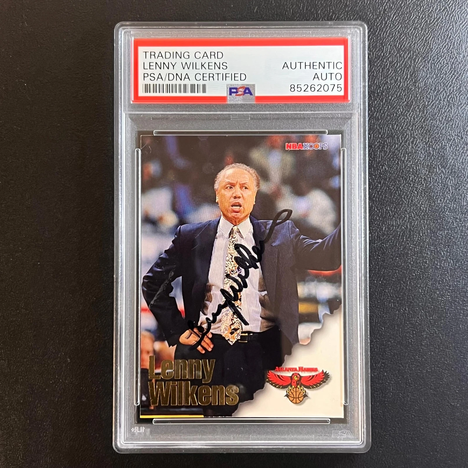 1997 Fleer/SkyBox NBA Hoops #249 Lenny Wilkens Signed Card AUTO PSA Slabbed Hawk