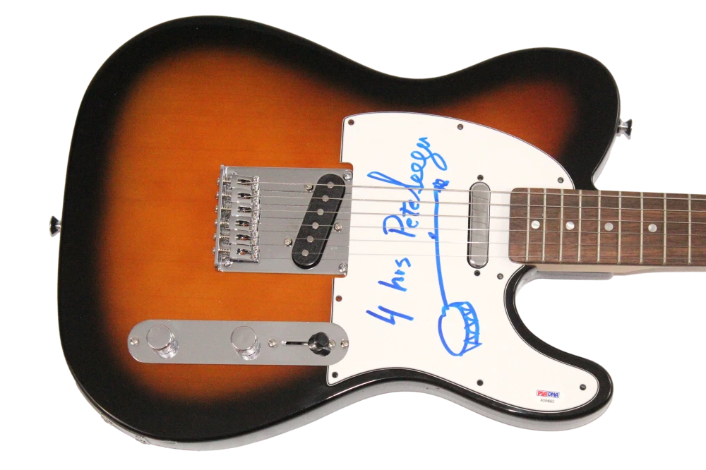 Pete Seeger Signed Autograph Fender Telecaster Guitar w/ Banjo Sketch PSA COA