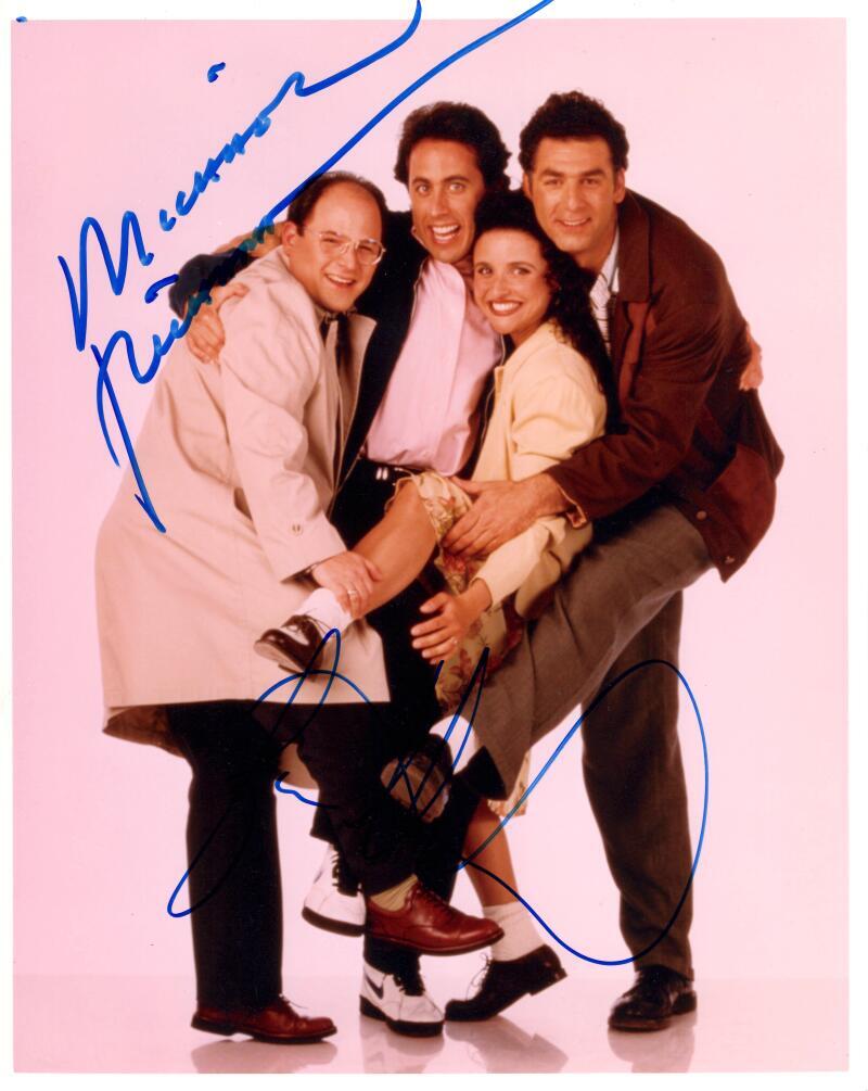 Michael Richards & Jason Alexander Signed Autograph 8x10 Photo - Seinfeld Star