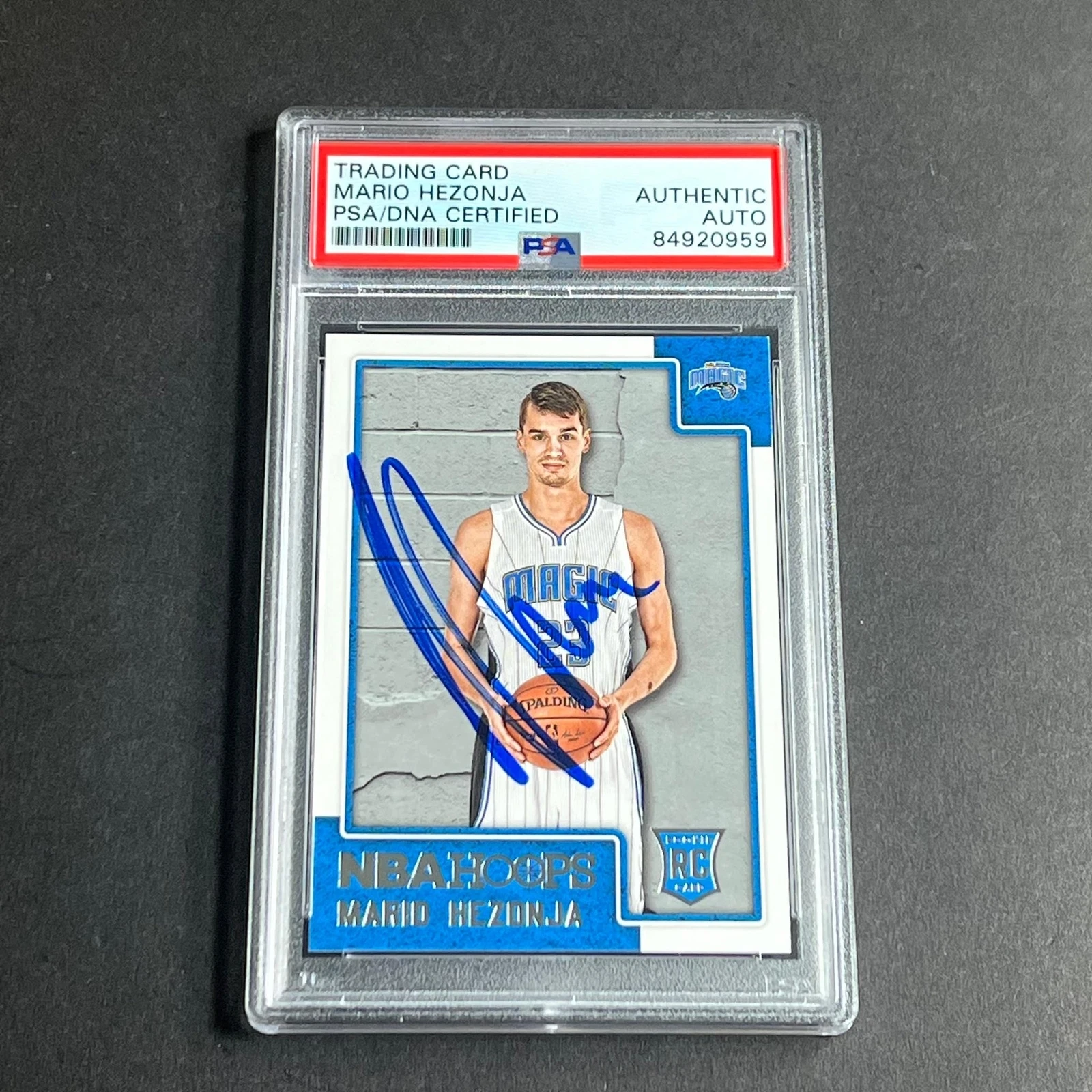 2015-16 NBA Hoops #285 Mario Hezonja Signed Rookie Card AUTO PSA/DNA Slabbed RC