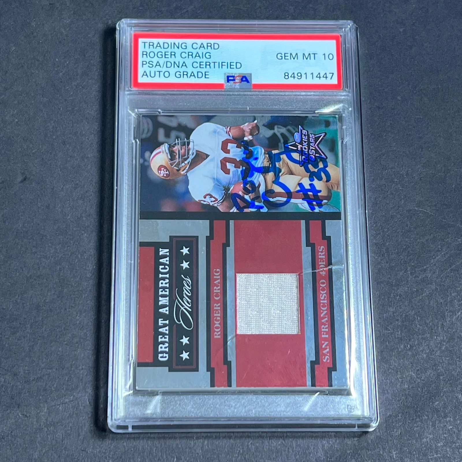 2005 Leaf Rookies and Stars #GAH-22 Roger Craig Signed Card AUTO 10 PSA Slabbed