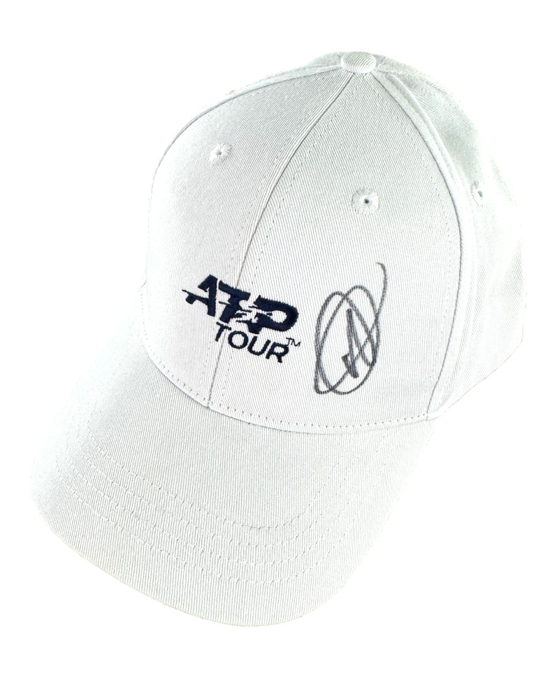 Novak Djokovic Signed Autograph White ATP Tour Tennis Cap Hat - Beckett COA