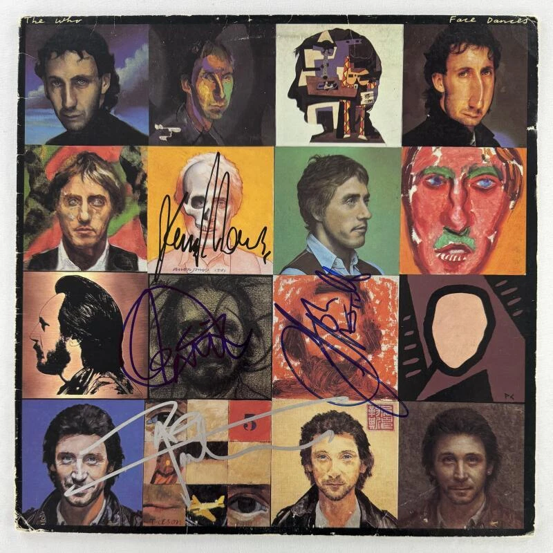 John Entwistle Daltrey Townshend +1 Signed Autograph Album Vinyl Record Beckett