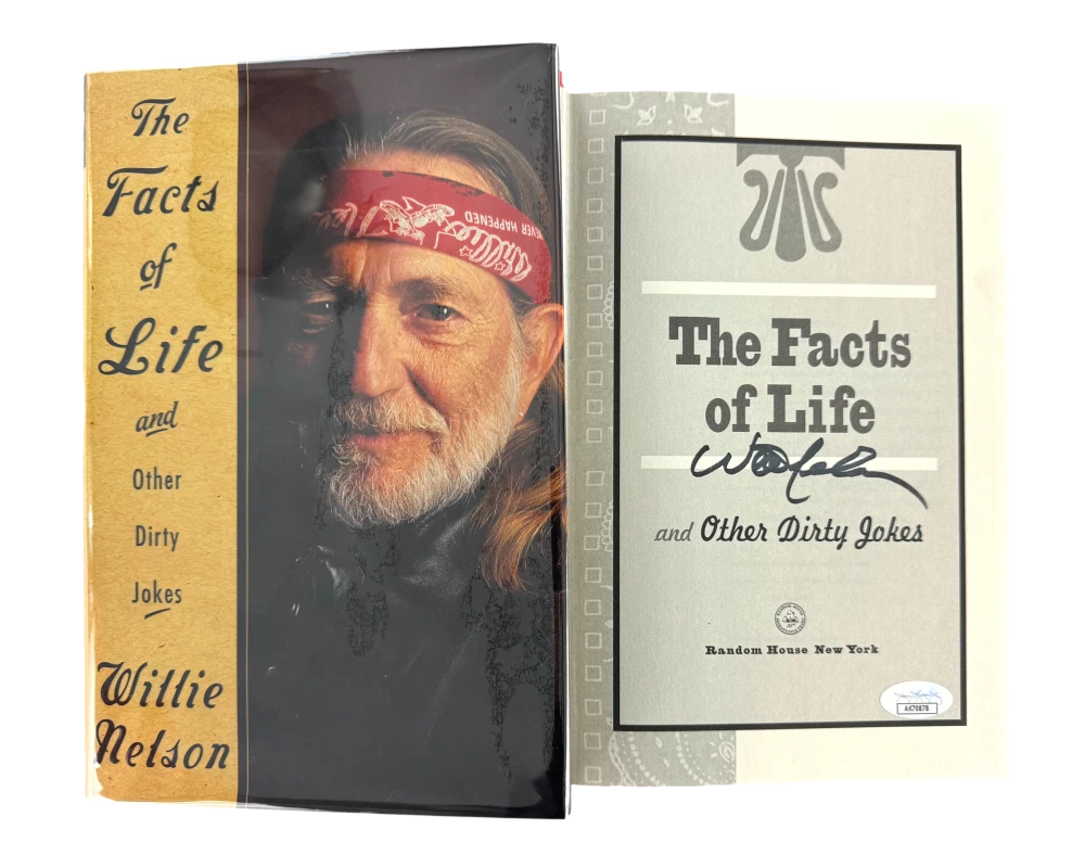 WILLIE NELSON SIGNED AUTOGRAPH THE FACTS OF LIFE BOOK – COUNTRY MUSIC ICON JSA COLLECTIBLE MEMORABILIA