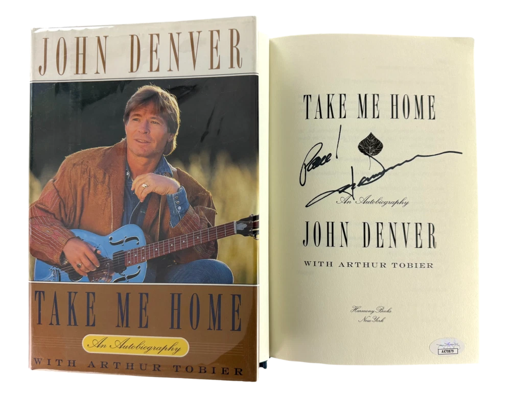 John Denver Signed Autograph Take Me Home Autobiography Book - Folk Icon JSA COA