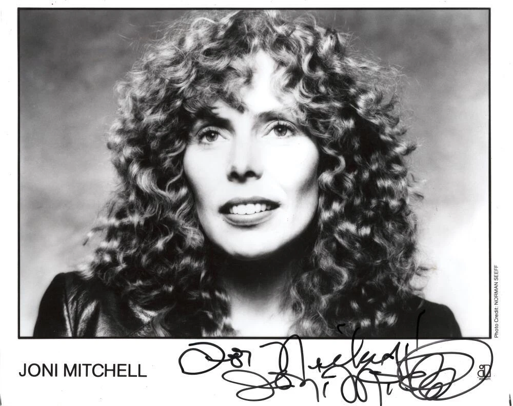 Joni Mitchell Signed Autograph 8x10 Photo - Folk Rock Icon RARE! w/ Beckett COA