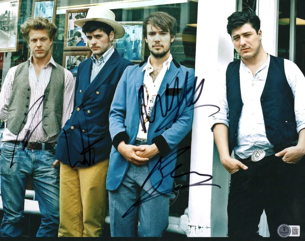Mumford & Sons Full Band x4 Signed Autograph 11x14 Photo - Marcus +3 w/ Beckett