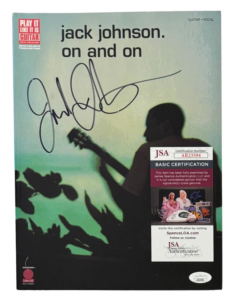 Jack Johnson Signed Autograph On and On Sheet Music Book Songbook w/ JSA COA