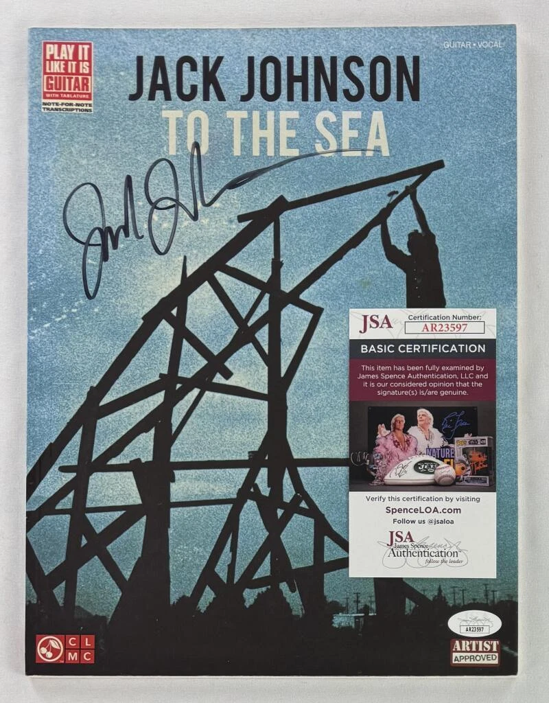 Jack Johnson Signed Autograph To The Sea Sheet Music Booklet Songbook JSA COA