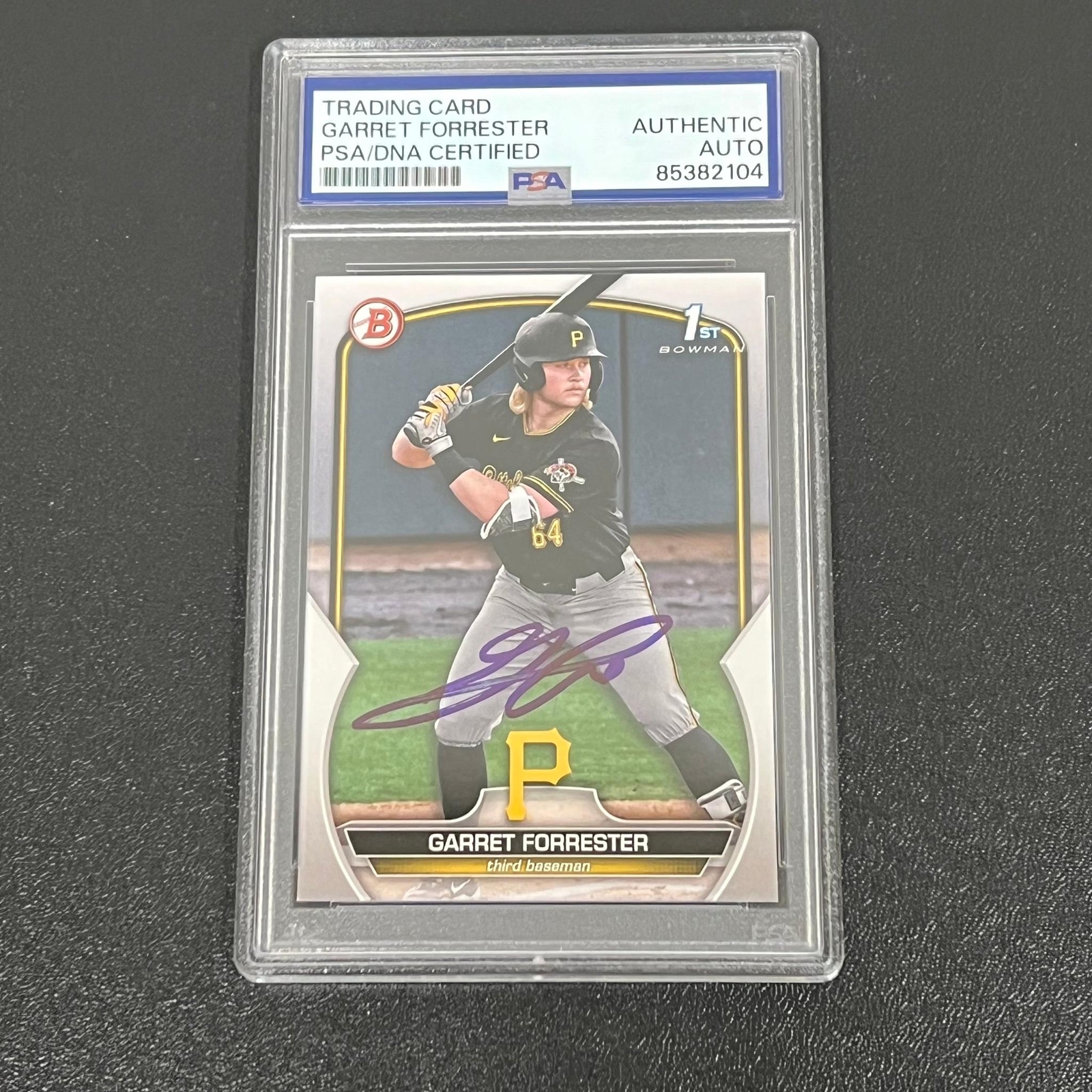 2023 Topps Chrome #BDC-197 Garret Forrester Signed Card AUTO PSA Slabbed Pirates