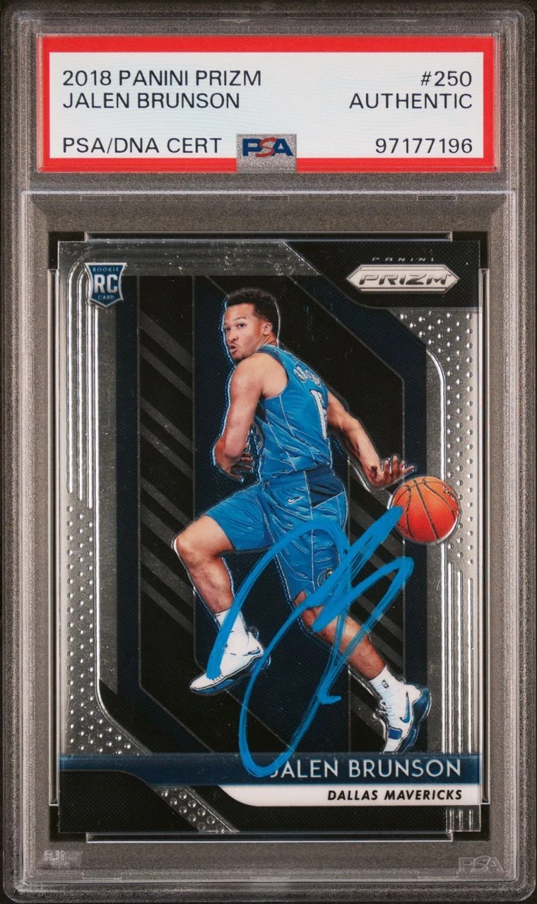 2018-19 Panini Prizm #250 Jalen Brunson Signed Card AUTO PSA Slabbed RC Maverick