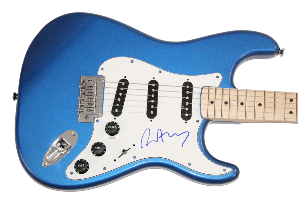 Bryan Ferry Roxy Music Signed Autograph Blue Stratocaster Guitar w/ JSA COA