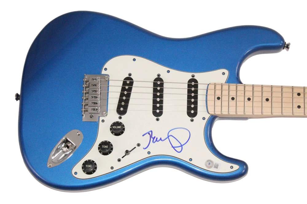 John Cougar Mellencamp Signed Autograph Blue Stratocaster Guitar w/ Beckett COA