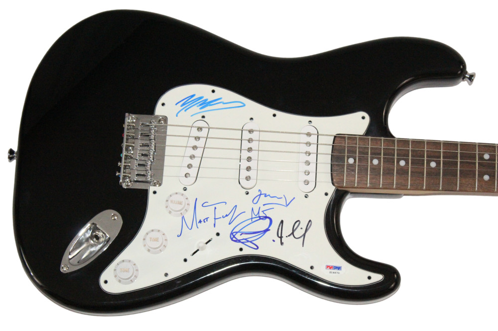 Maroon 5 Full Band Signed Autograph Fender Electric Guitar - Adam Levine PSA COA