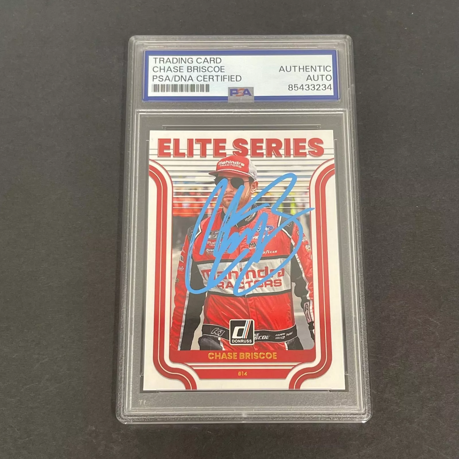 2023 Panini Donruss Racing #E10 Chase Briscoe Signed Card AUTO PSA/DNA Slabbed N