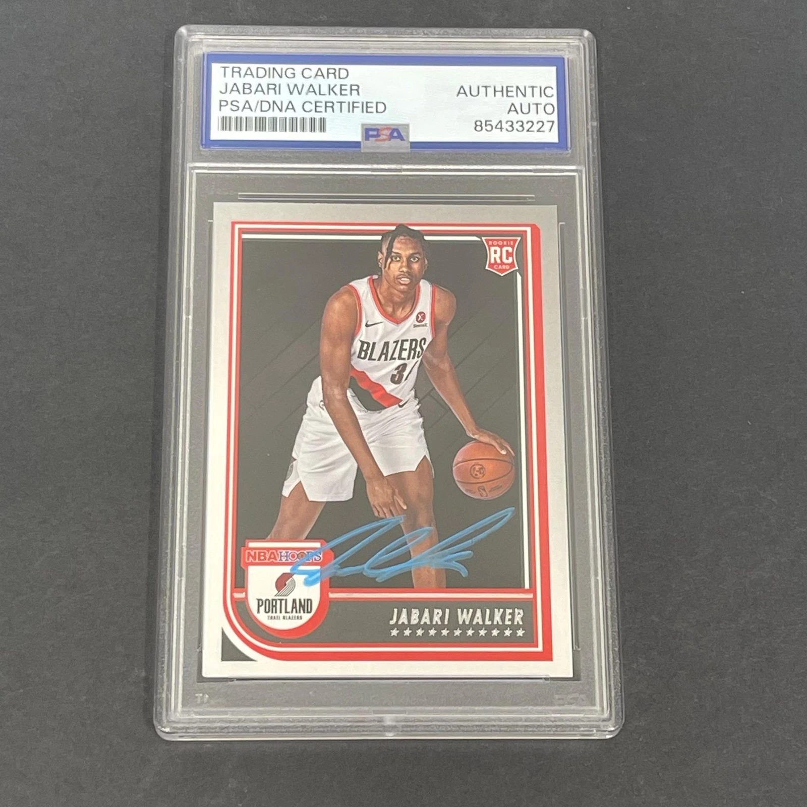 2022-23 Panini Hoops #273 Jabari Walker Signed Card AUTO PSA Slabbed RC Trail Bl