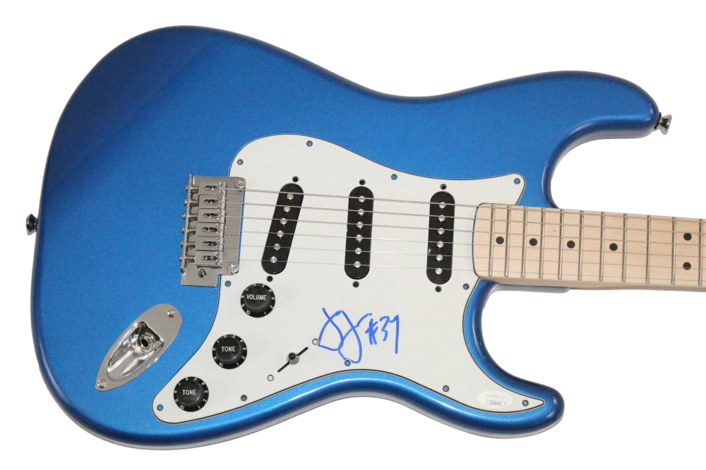 Jim James My Morning Jacket Signed Autograph Blue Electric Guitar w/ JSA COA