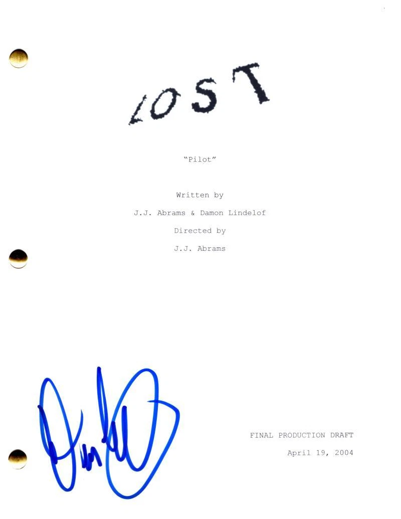 Damon Lindelof Signed Autograph Lost Full Pilot Script Screenplay - Creator