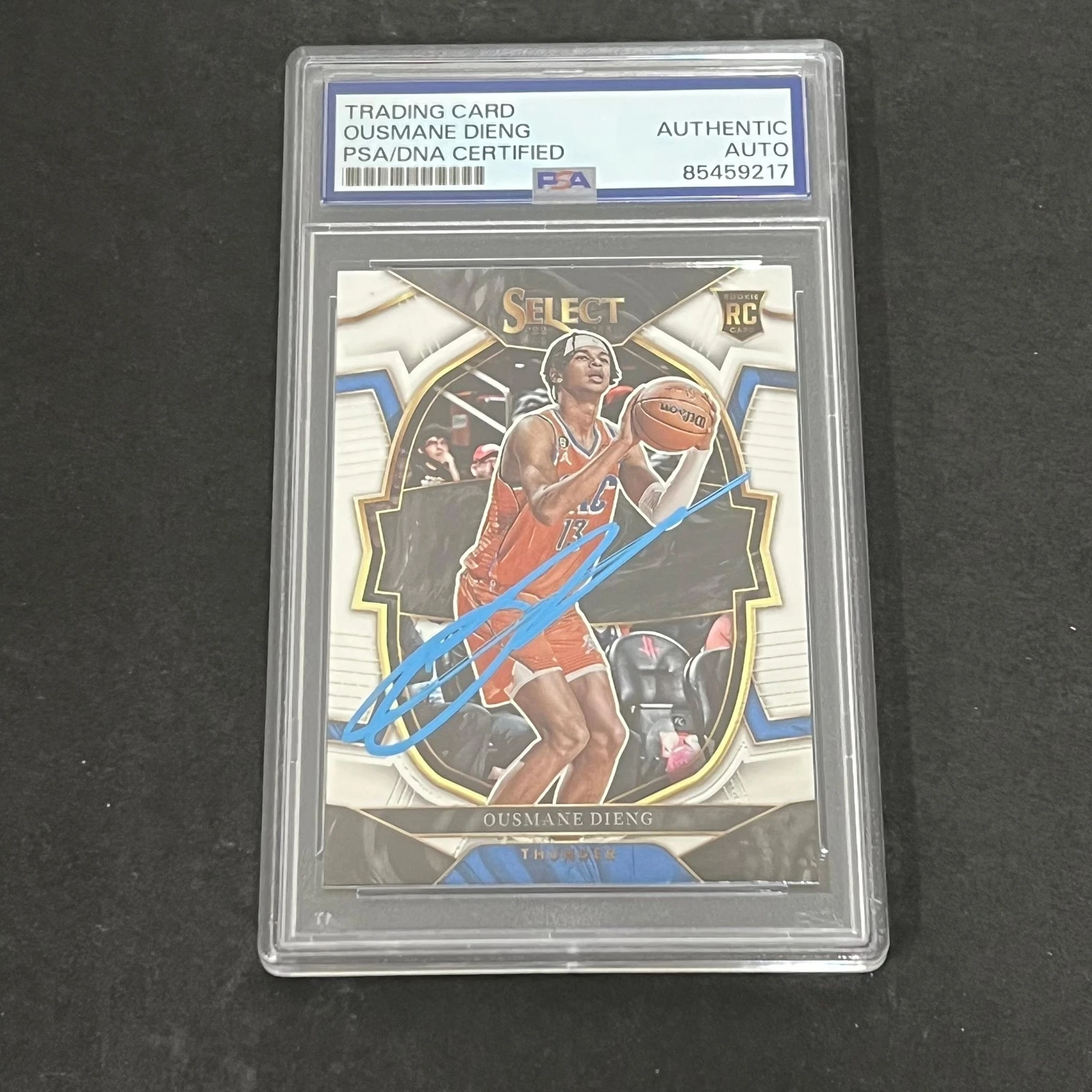 2022-2023 Panini Select #76 Ousmane Dieng Signed Card PSA AUTO RC Slabbed Thunde