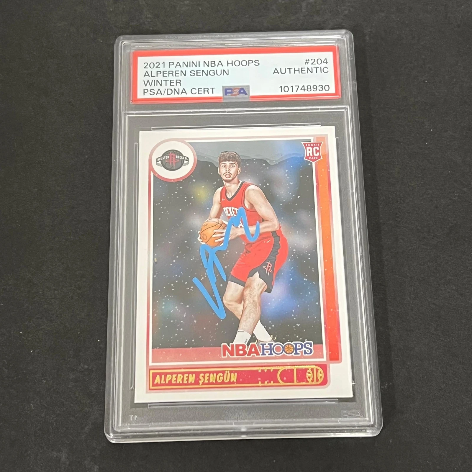 2021-22 Panini NBA Hoops Winter #204 Alperen Sengun signed Card PSA AUTO Slabbed
