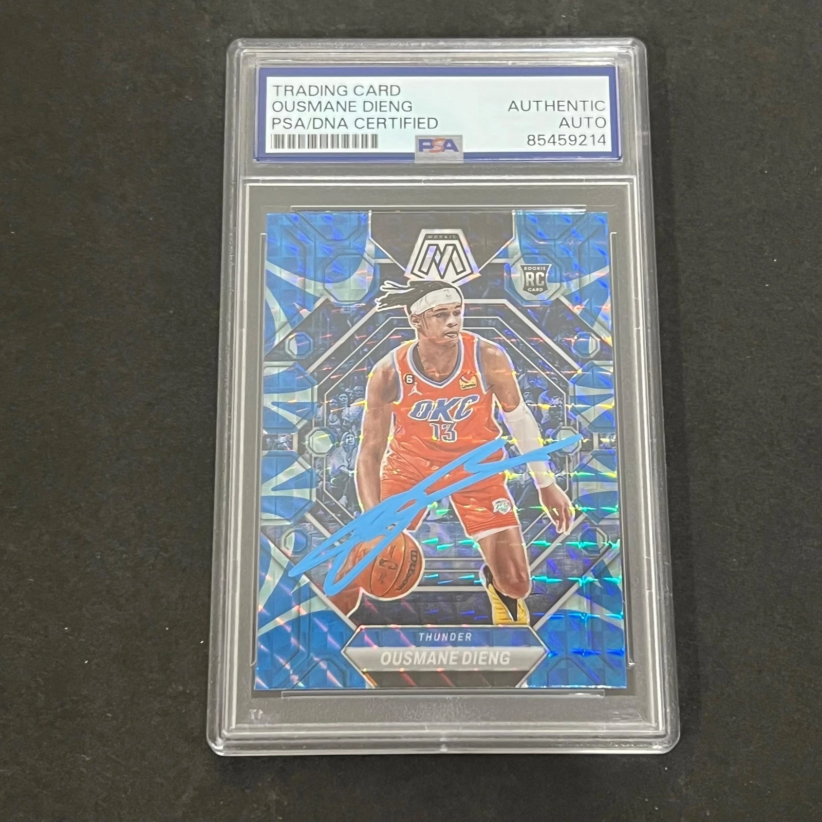2022-2023 Panini Mosaic #206 Ousmane Dieng Signed Card PSA AUTO RC Slabbed Thund