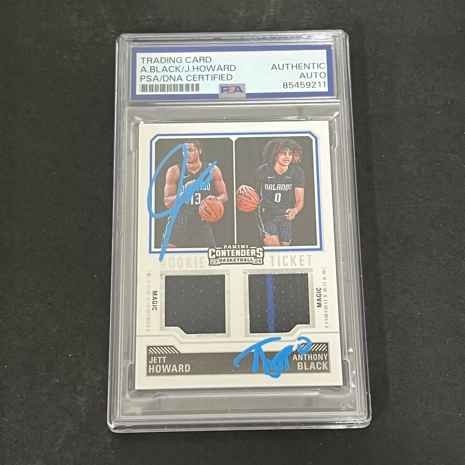 2023-24 Panini Contenders #RT2-MAG Anthony Black and Jett Howard Signed Card PSA