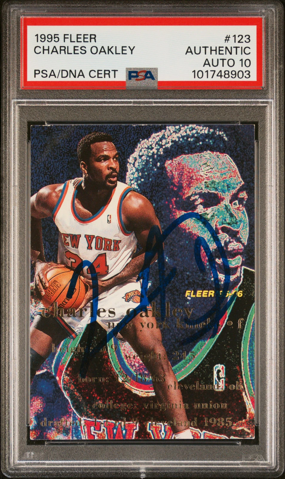 1995 Fleer #123 Charles Oakley PSA A Auto 10