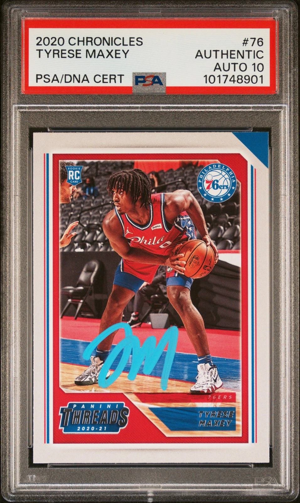 2020 Panini Chronicles #76 Tyrese Maxey PSA A Auto 10
