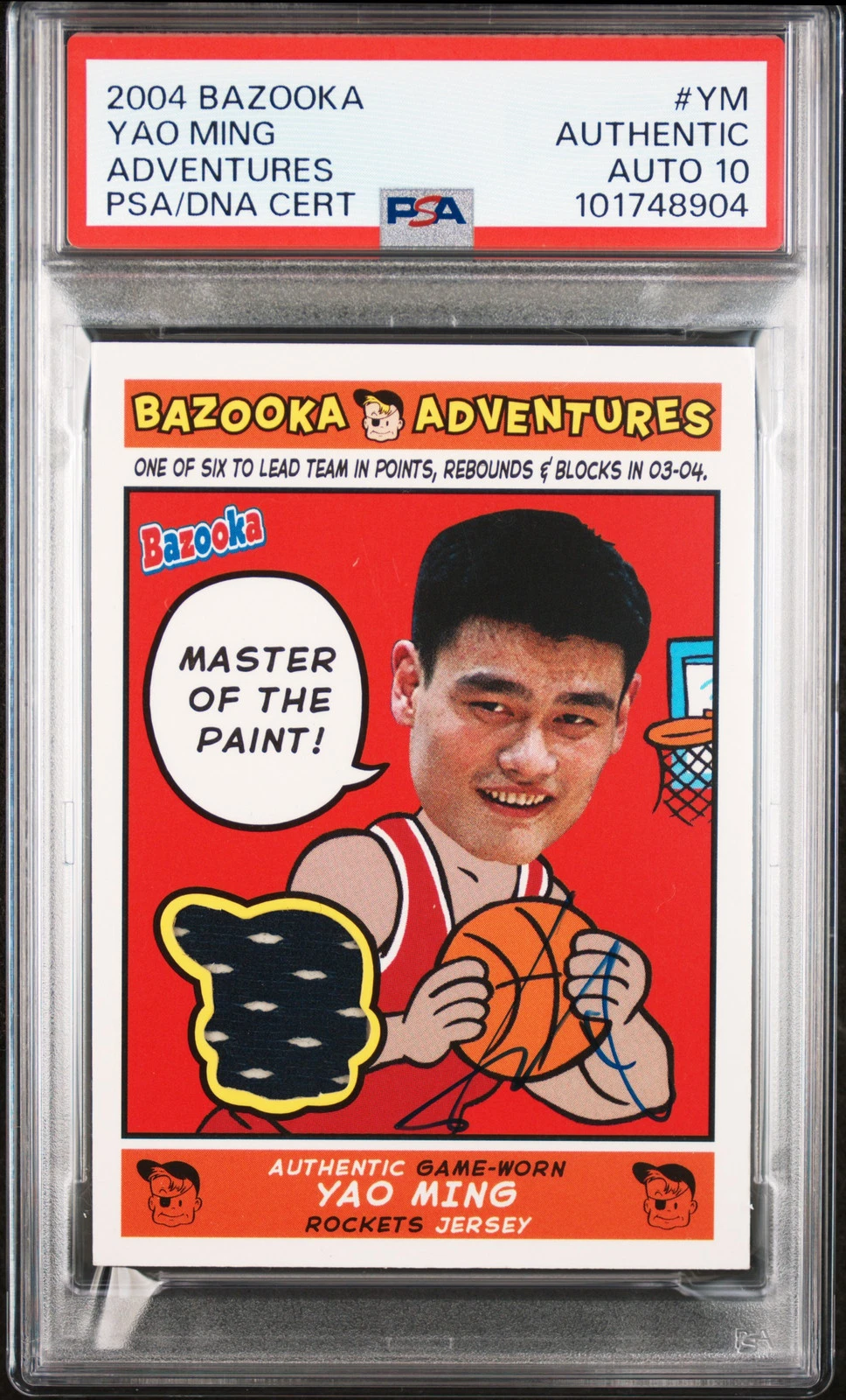 2004 Bazooka Adventures #YM Yao Ming PSA A Auto 10