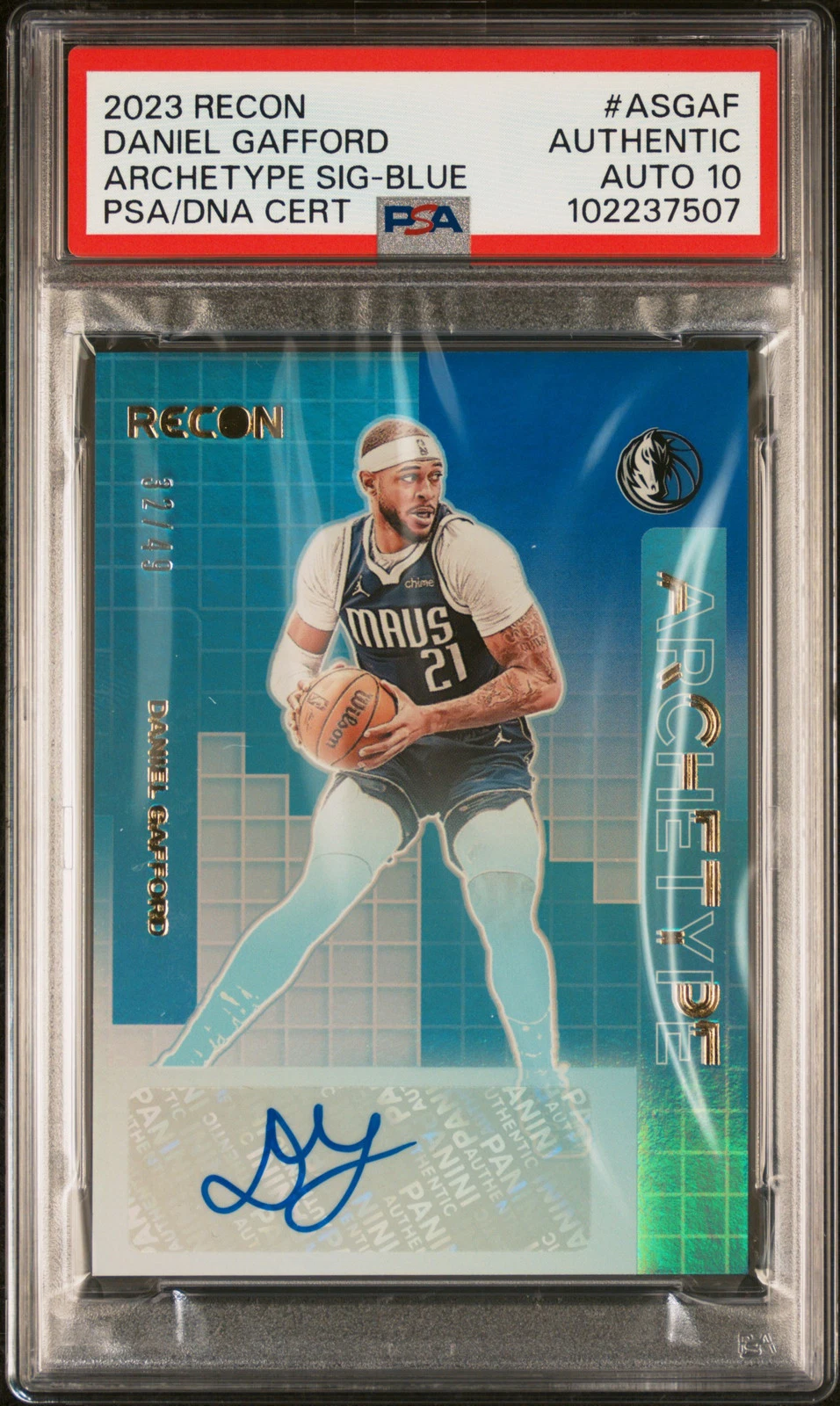 2023 Panini Recon Archetype Signatures #ASGAF Daniel Gafford PSA A Auto 10