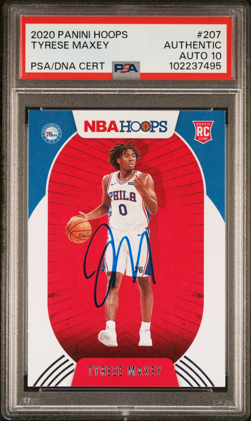 2020 Panini Hoops #207 Tyrese Maxey PSA A Auto 10